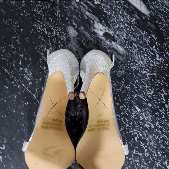 BRAND NEW SHOE LAND SHIMMER GLITTER  HIGH HEEL STILETTO ROUND TOE SANDAL - Picture 12 of 16